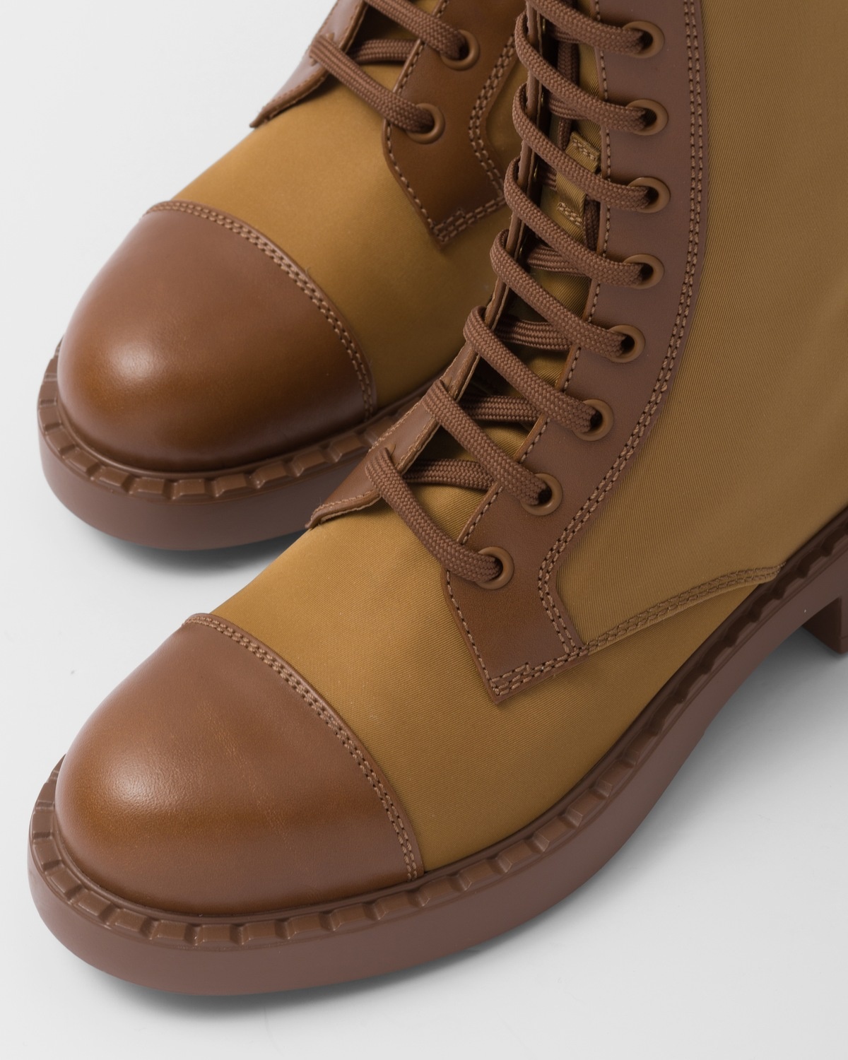 Brushed leather and Re-Nylon boots - 6