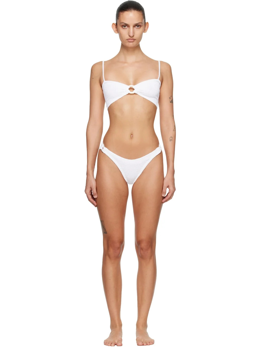 White Misty Tonal Hoop Bikini - 1