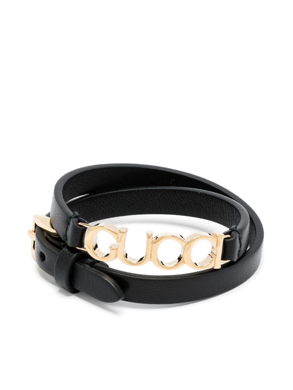 Gucci-script leather choker - 1