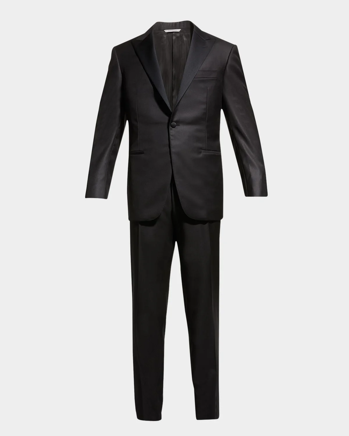 Wool Two-Piece Tuxedo Suit - 1