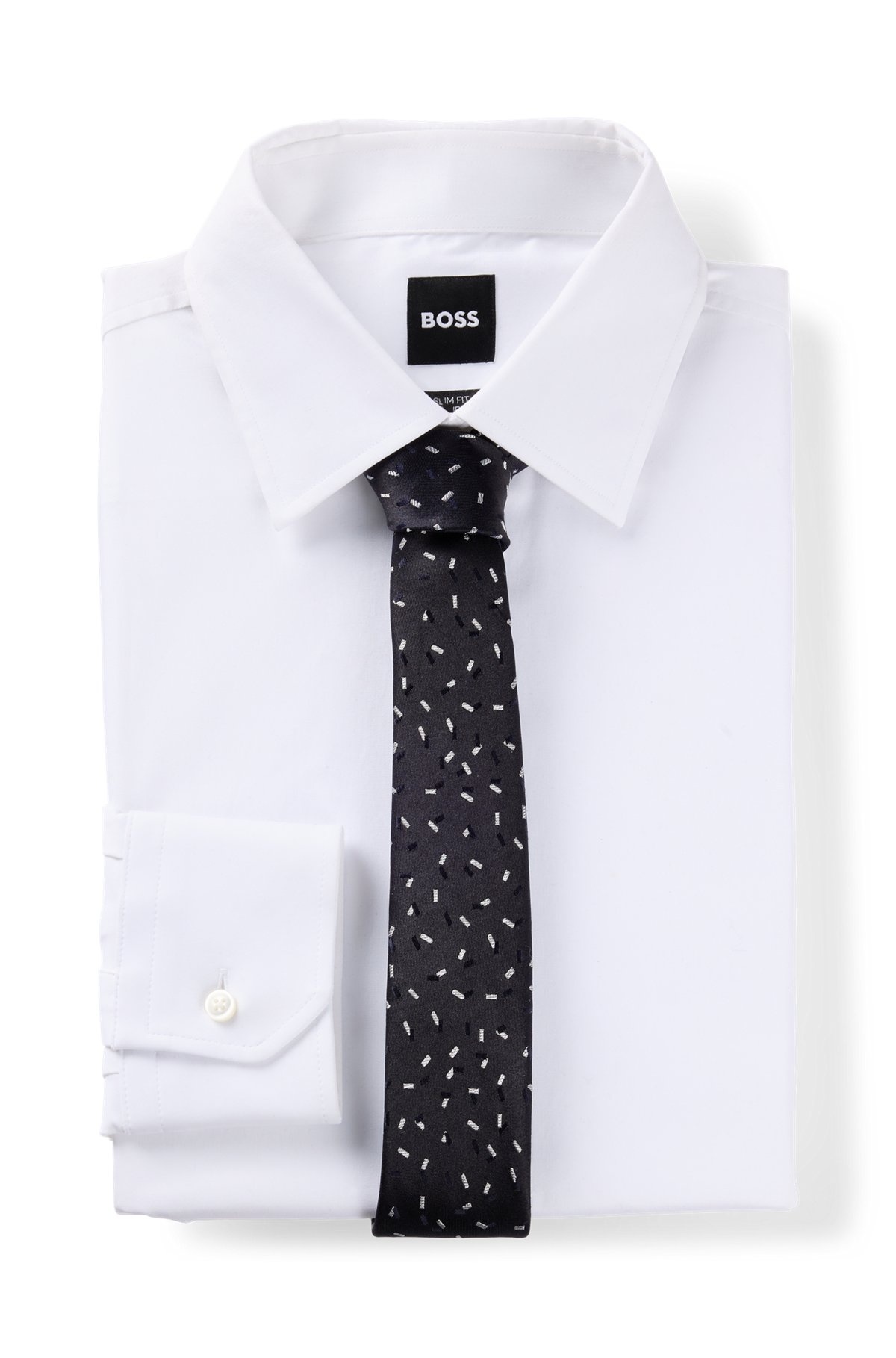 SILK TIE WITH JACQUARD-WOVEN PATTERN - 3