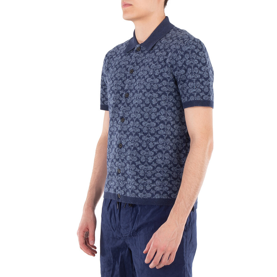 Coach Signature Polo Shirt In Blue - 2