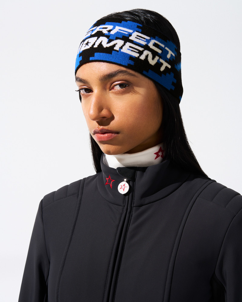 PERFECT MOMENT Twisted Houndstooth Merino Wool Headband outlook