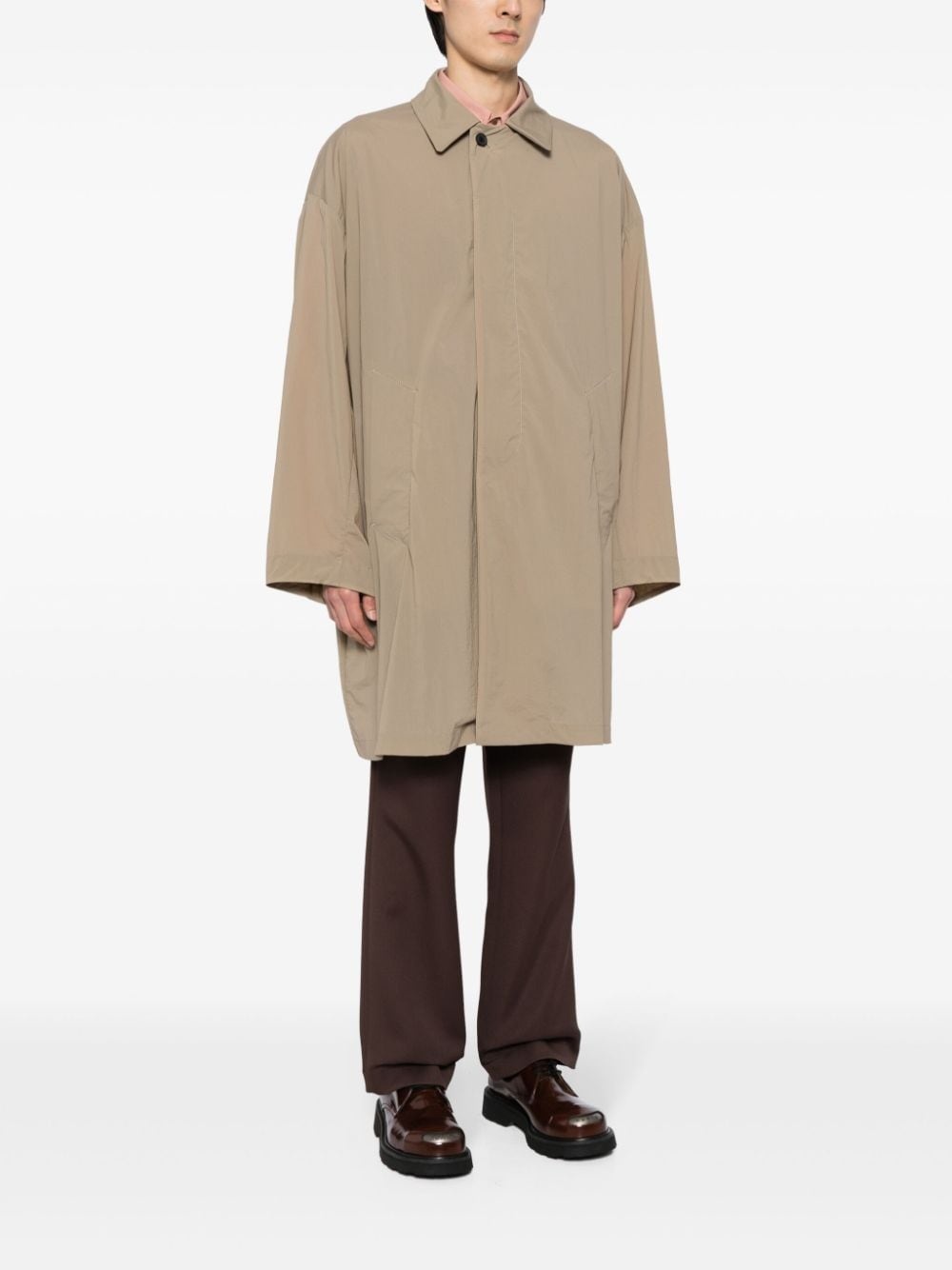 button-up trench coat - 3