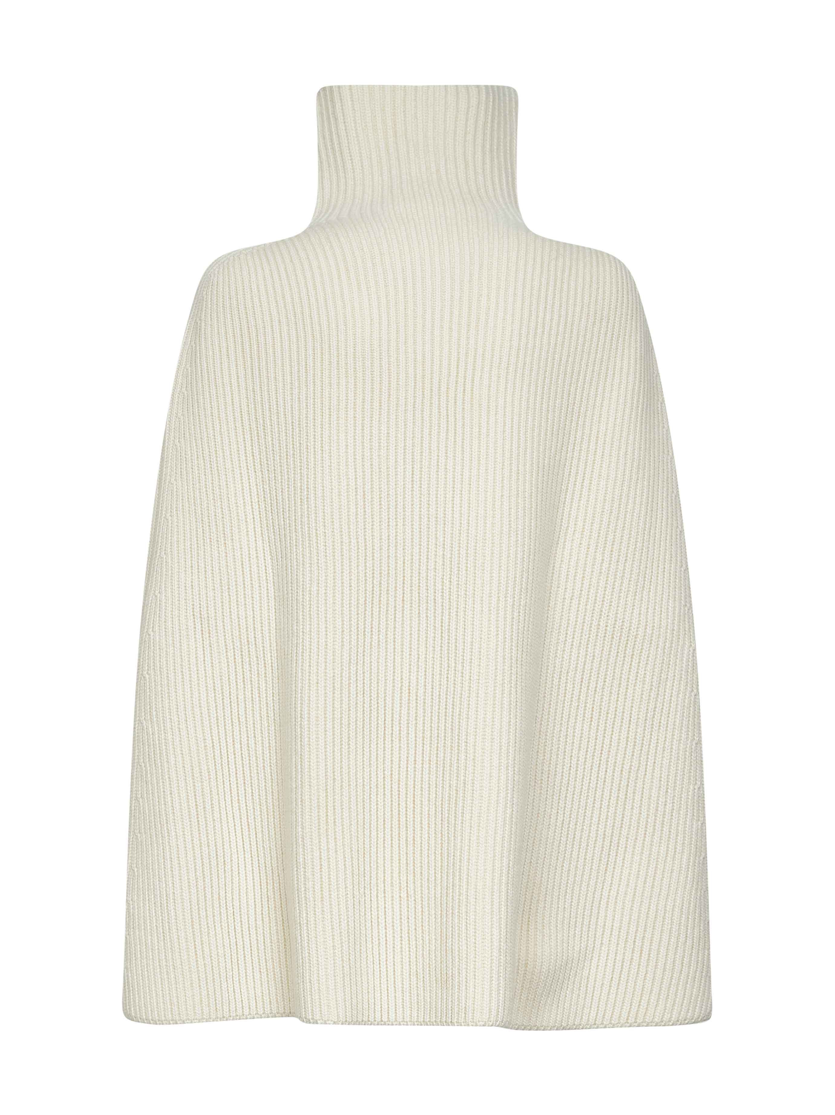Jil Sander Women Ecru Wool High-Neck Cape - 2