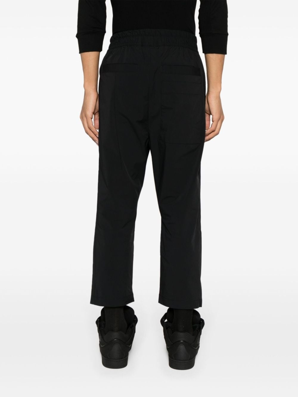 elasticated-waist cropped trousers - 4