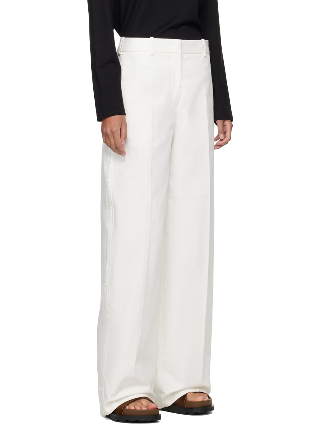 White Layered Trousers - 2