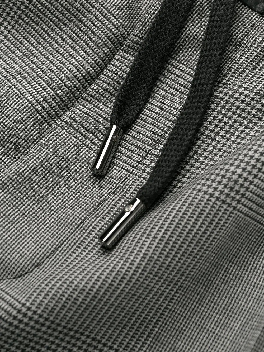 checked drawstring straight trousers - 7