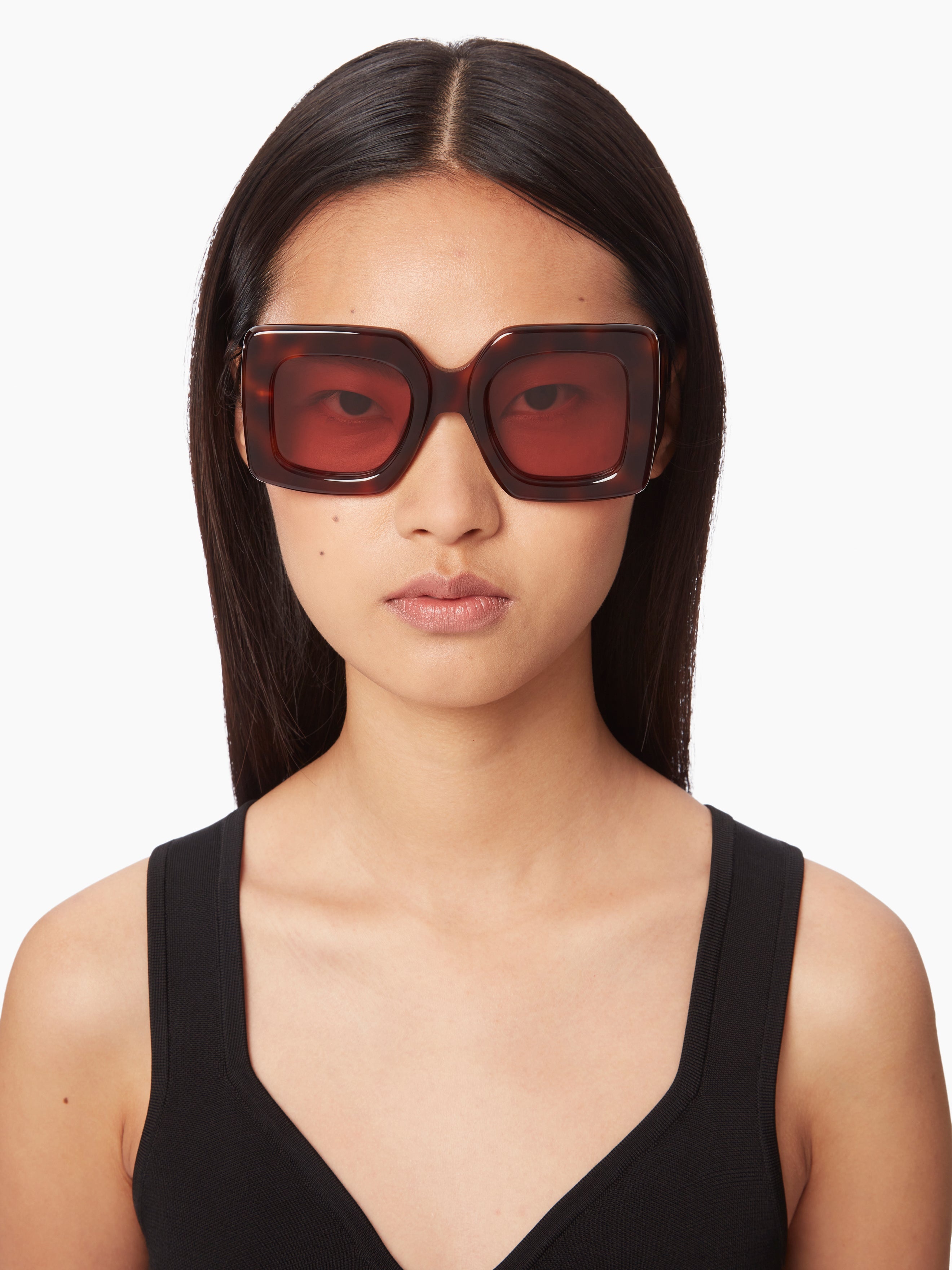 Precious square shiny havana Sunglasses - 2