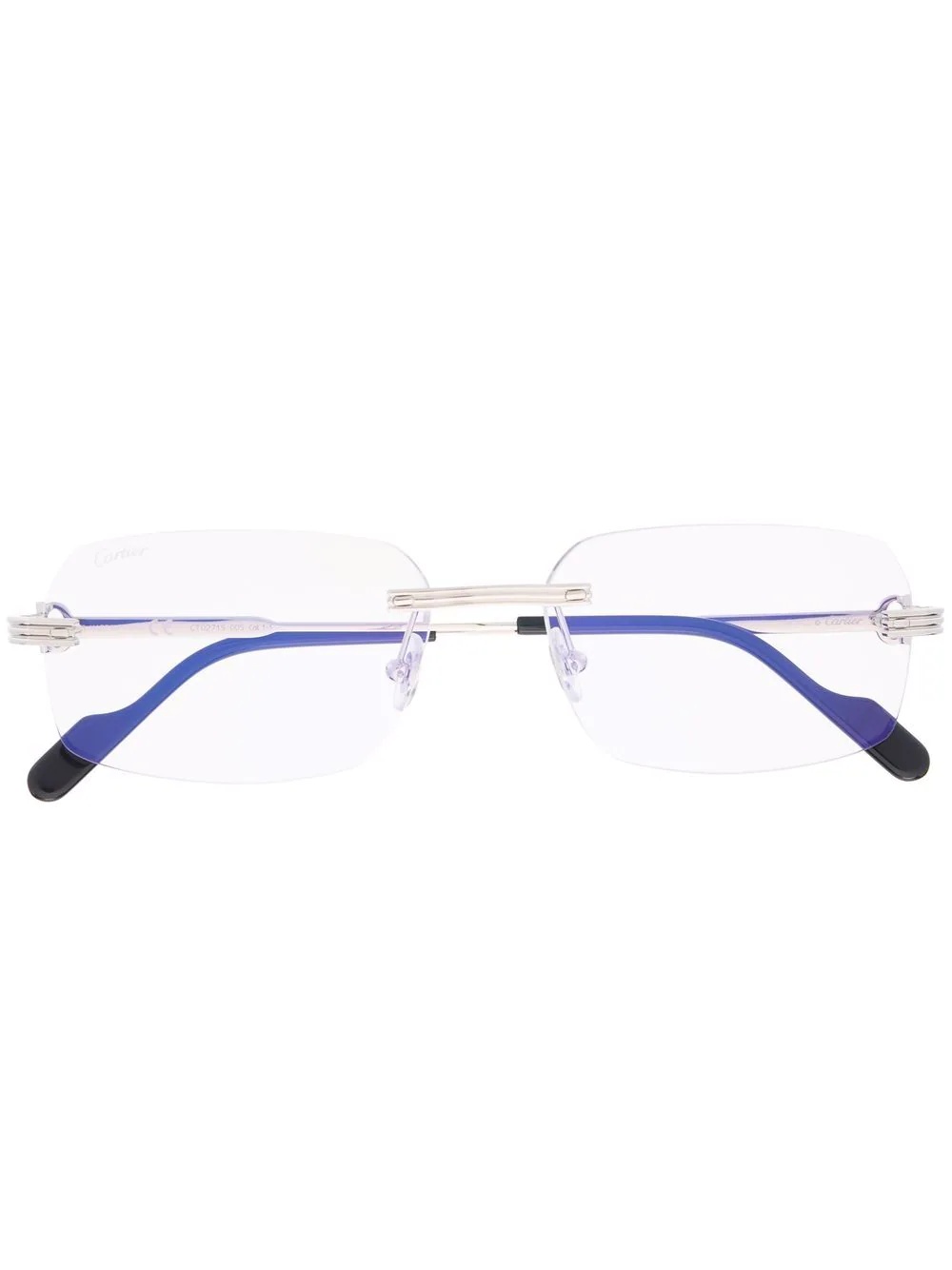 narrow square-frame glasses - 1