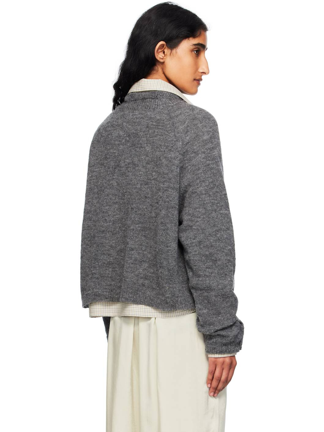 Gray Baby Alpaca Sweater - 3