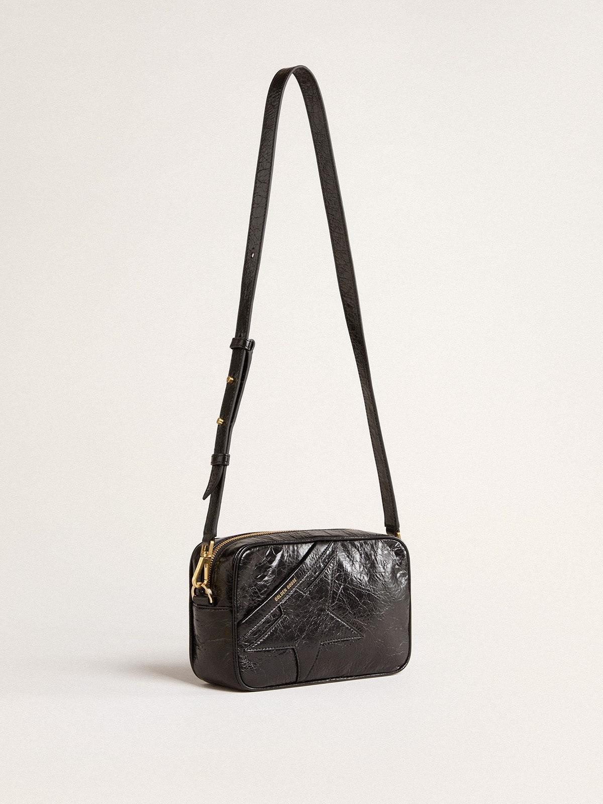 Star Bag in glossy black leather with tone-on-tone star - 4
