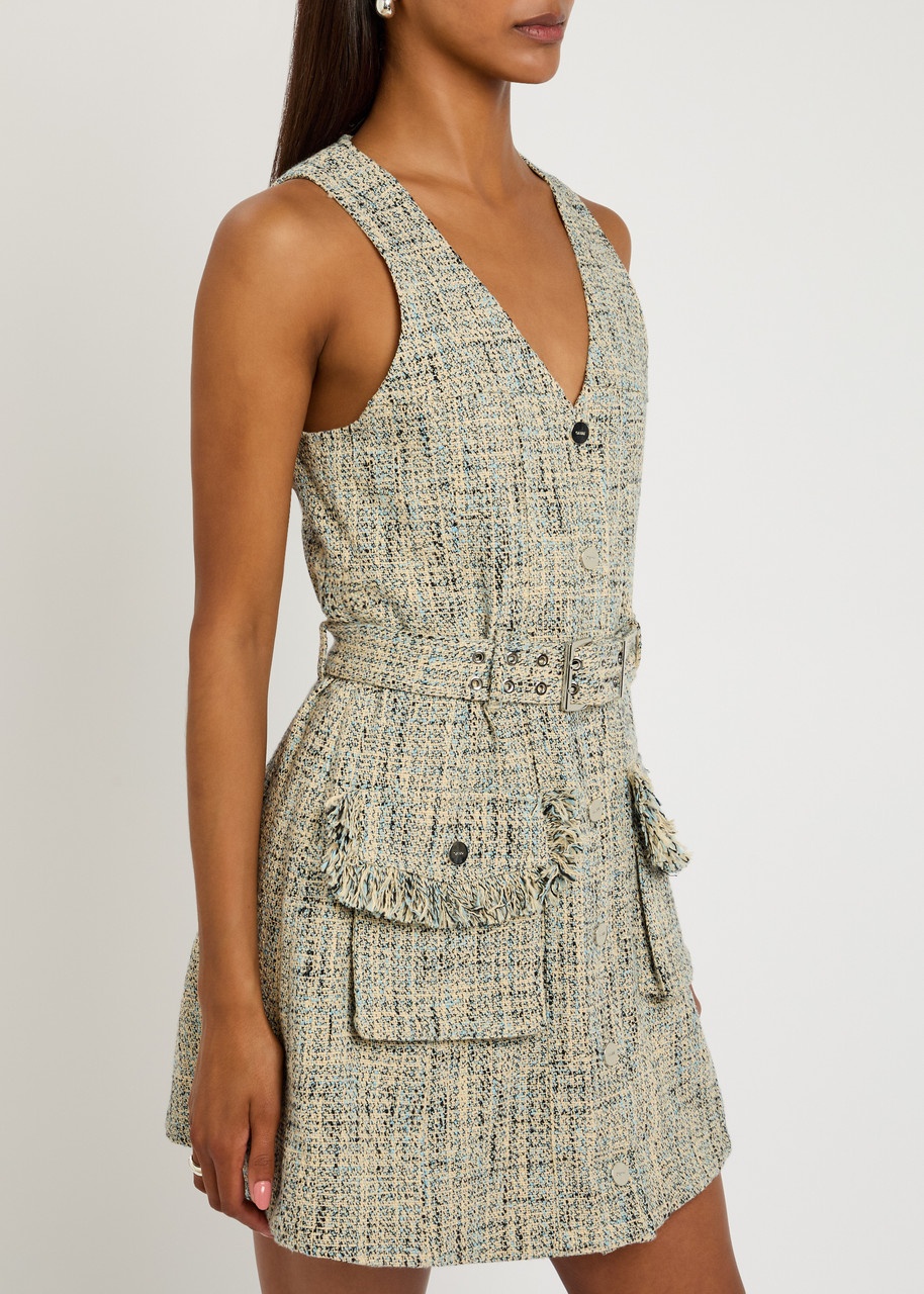 Ganni Belted Tweed Mini Dress - 2