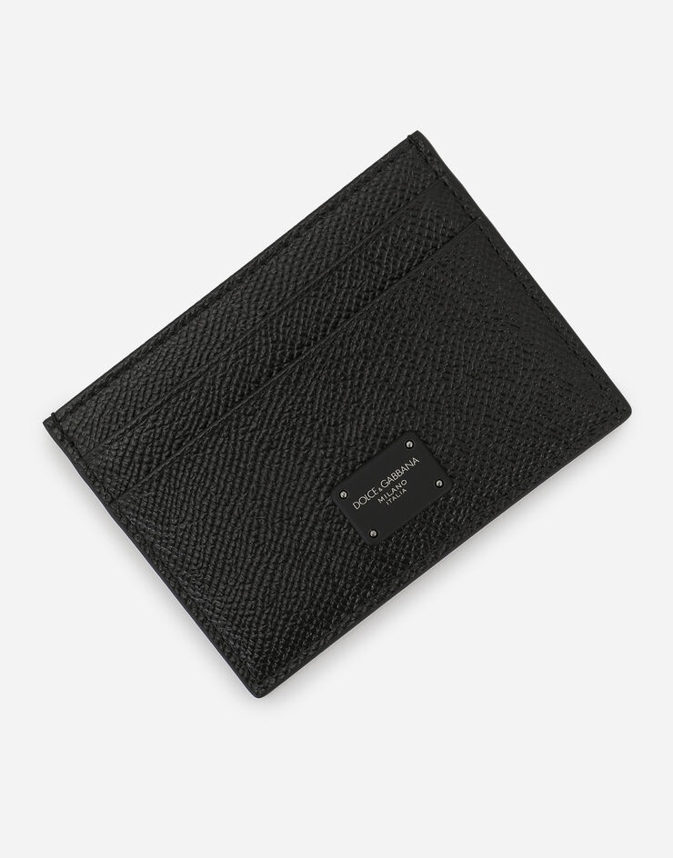 Dauphine calfskin credit card holder with logo - 4