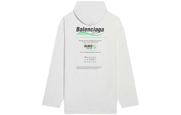 Men's Balenciaga FW21 Logo Alphabet Printing Loose White 662424TKVF89085 - 2