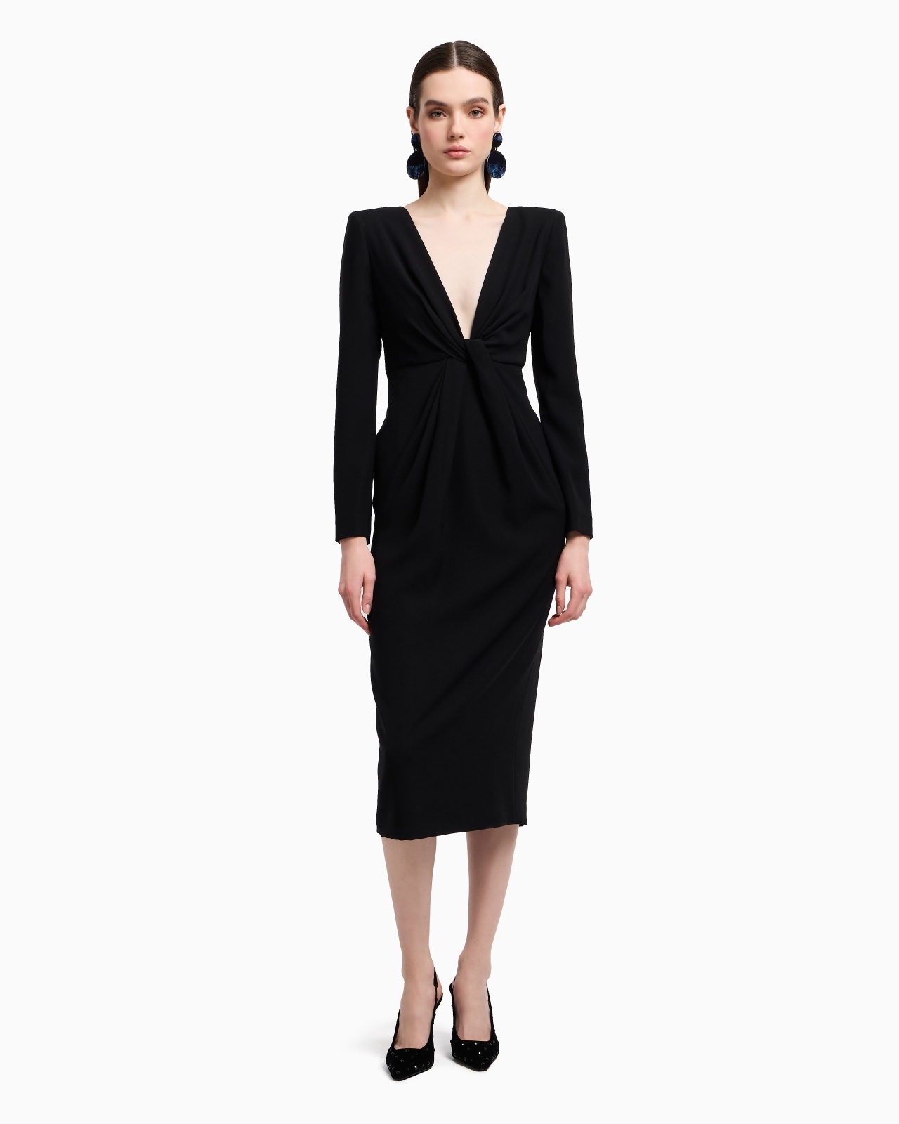 TECHNICAL-CADY MIDI DRESS WITH TORCHON - 2