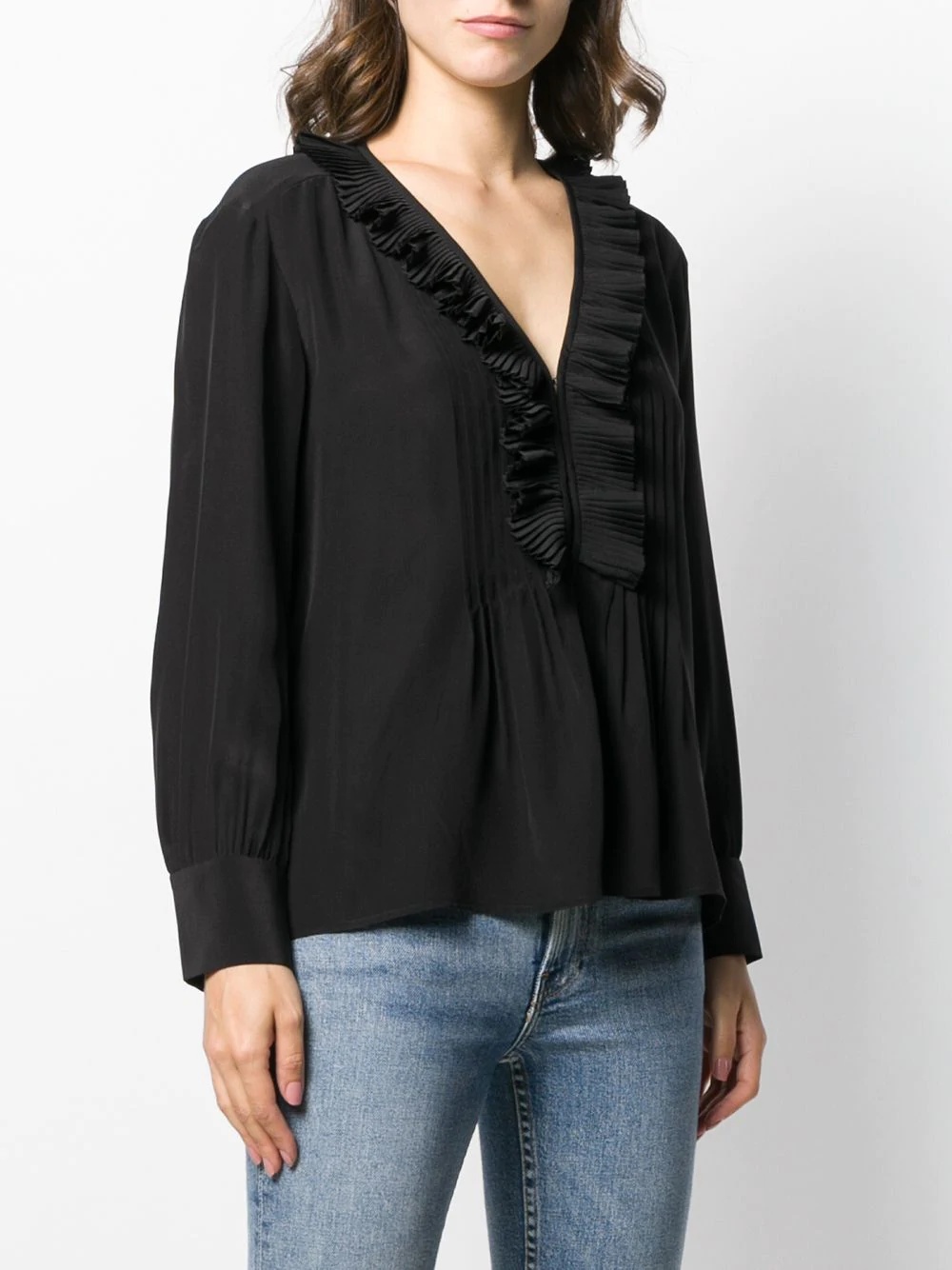 long-sleeved ruffle blouse - 3