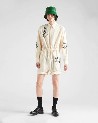 Prada Short printed cotton jumpsuit outlook