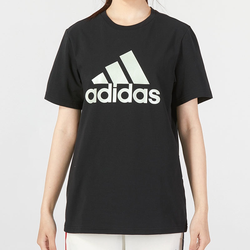 (WMNS) adidas Must Haves Badge of Sport T-Shirt Asia Sizing 'Black White' HY2876 - 3