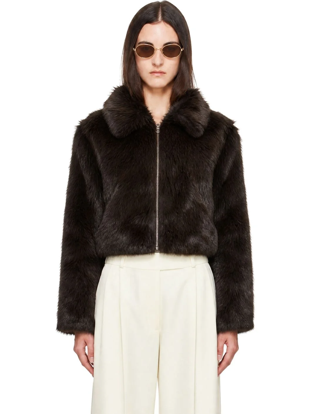 Brown Hope Faux-Fur Jacket - 1