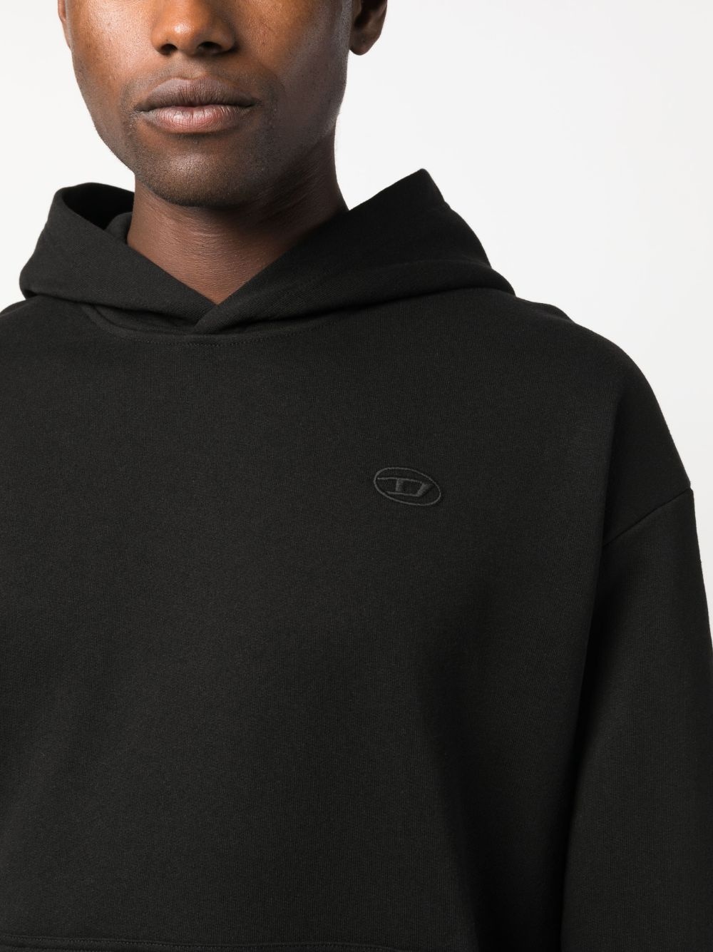 embroidered-logo cotton hoodie - 5
