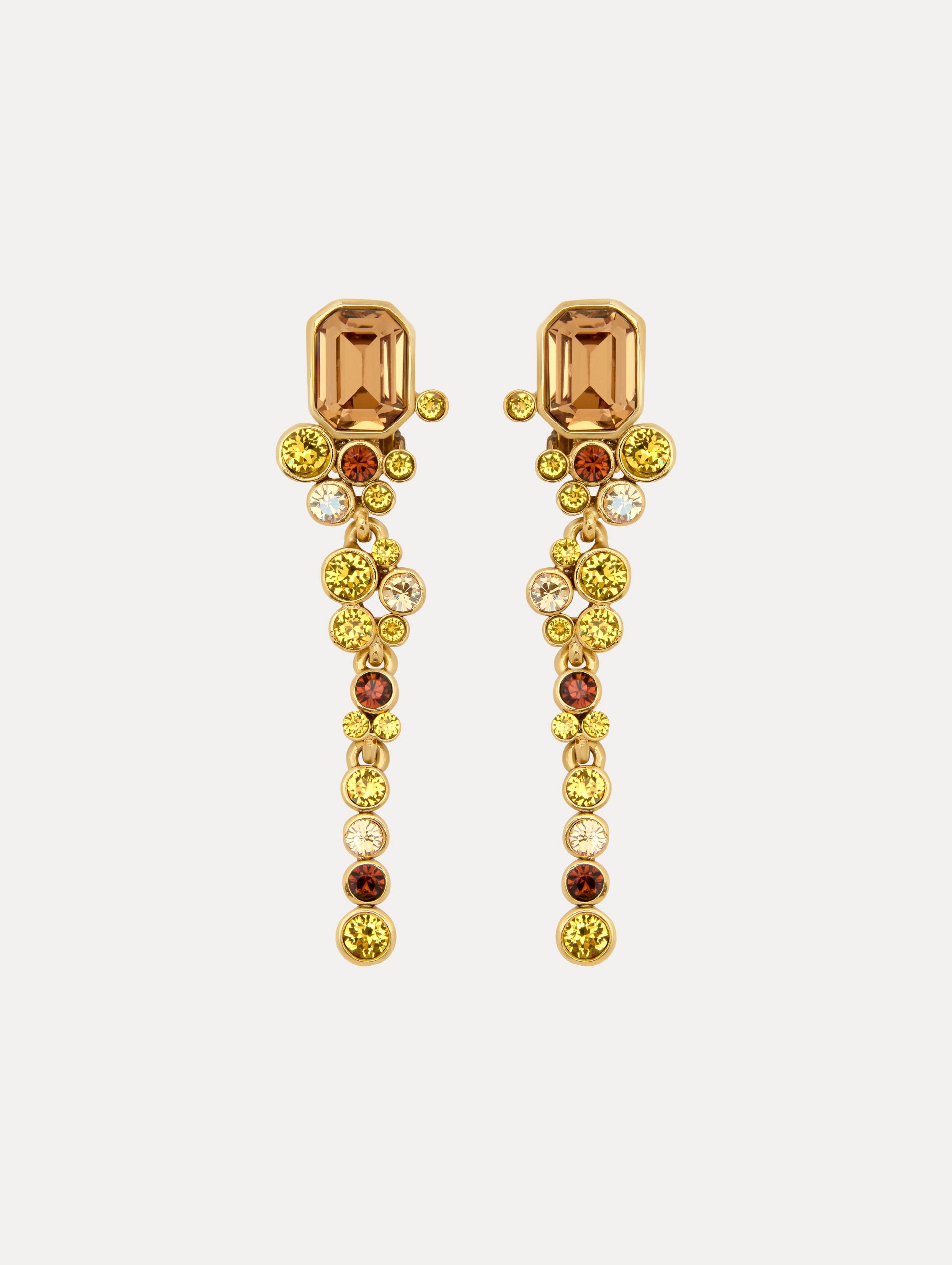 MIXED CRYSTAL CLIP-ON EARRINGS - 1