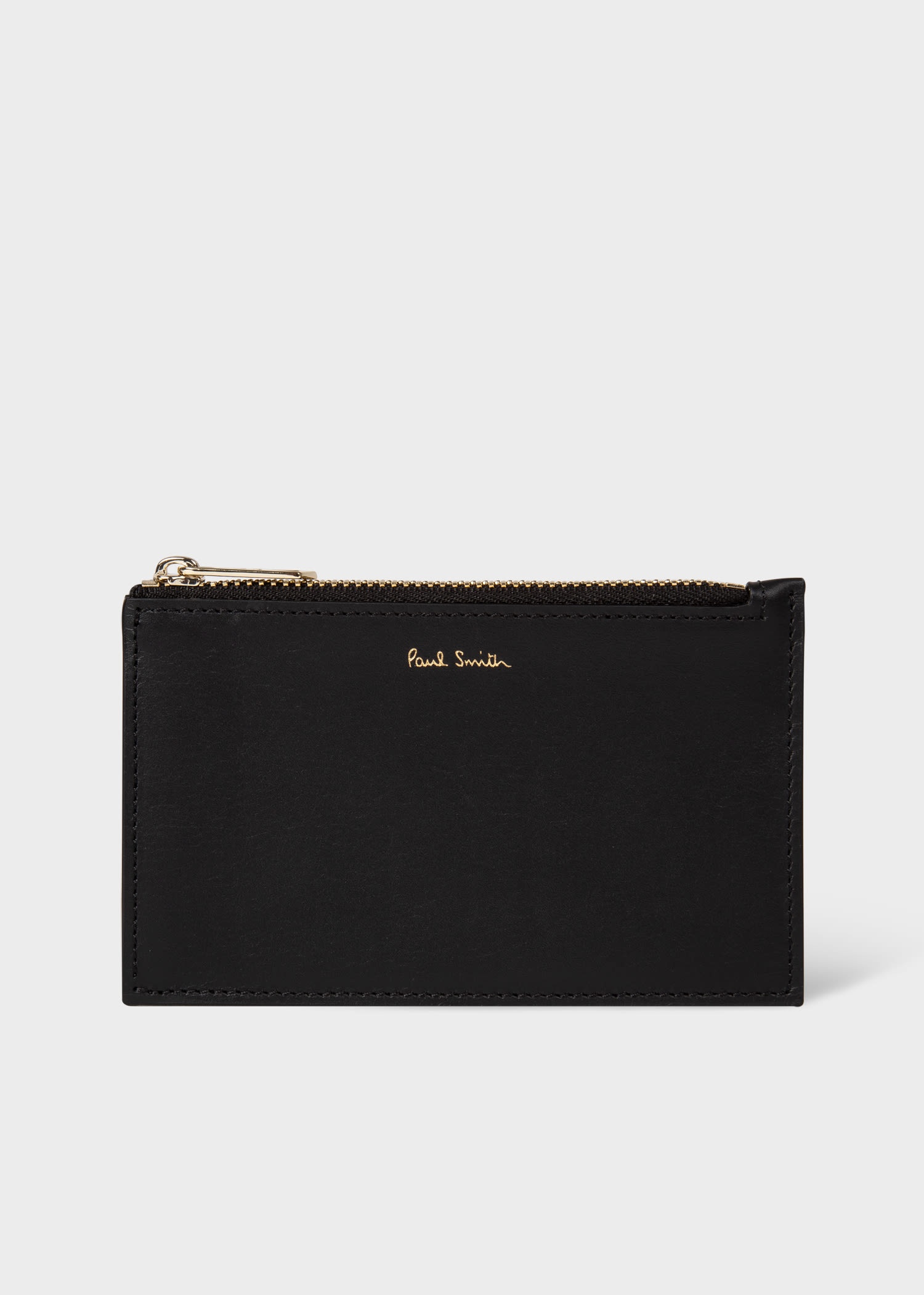 'Signature Stripe' Leather Zip Pouch - 1