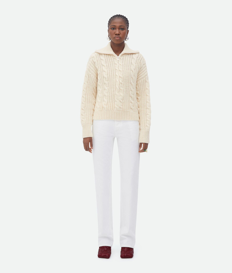 wool cable knit jumper - 1