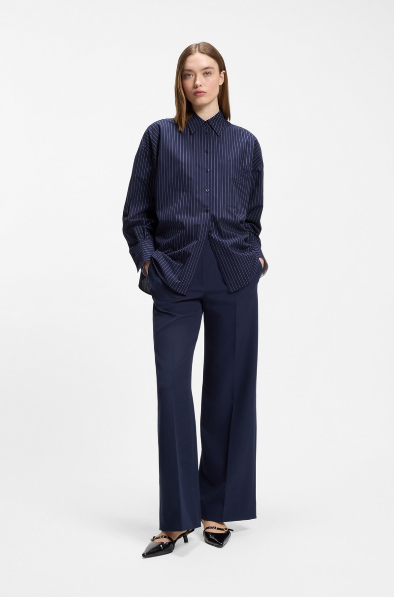 HUGO REGULAR-FIT BLOUSE IN PINSTRIPE COTTON POPLIN outlook