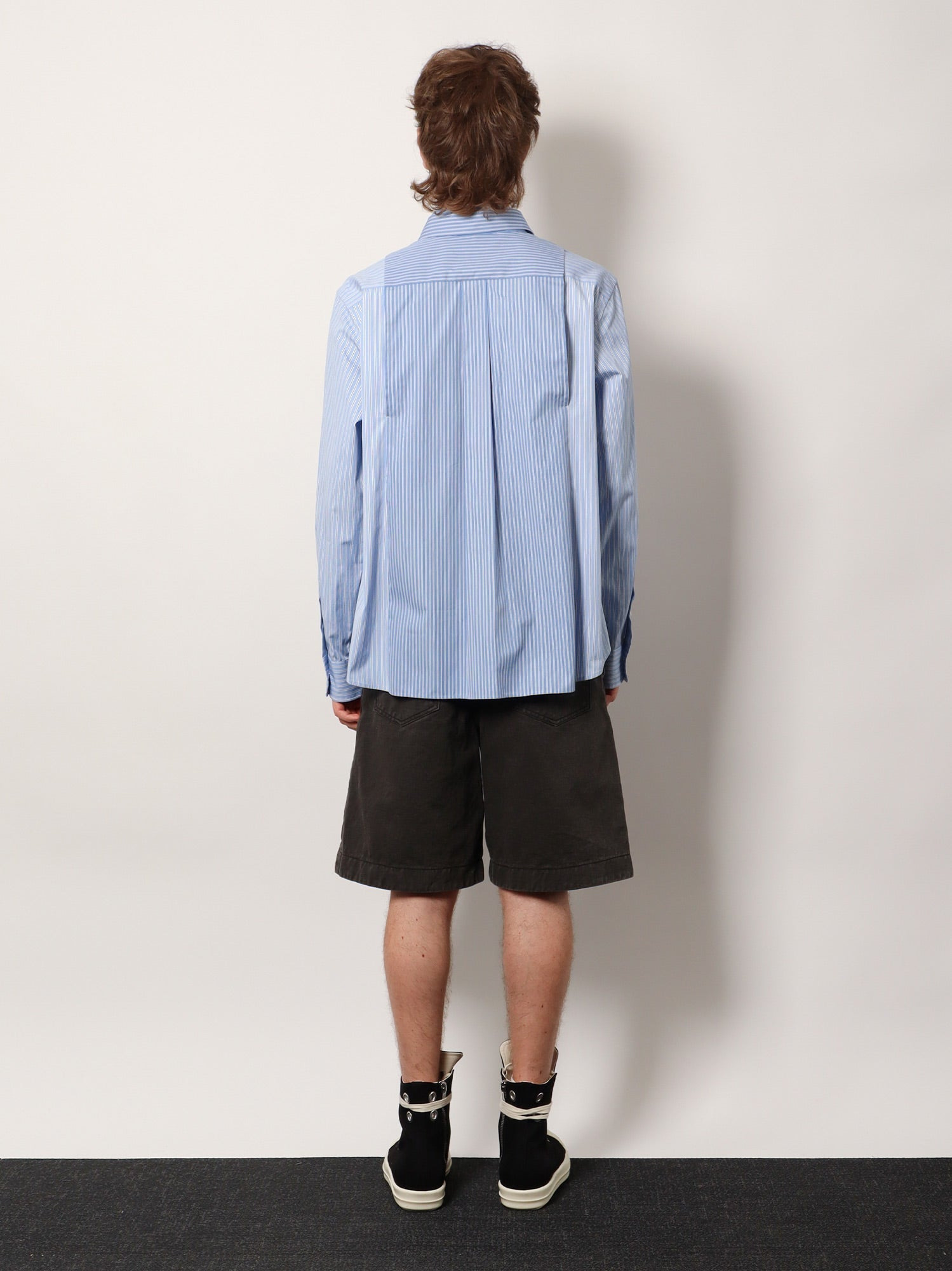 Sacai Men Striped Cotton Popeline Shirt - 3