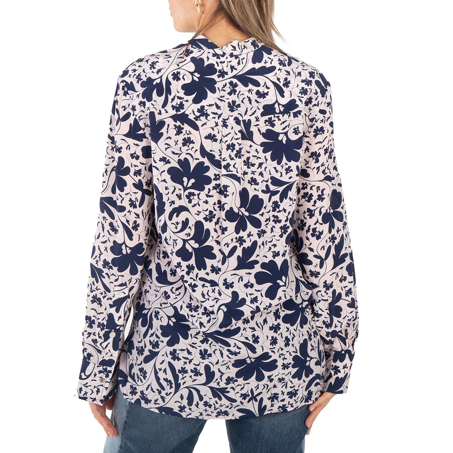 Stella McCartney Blue Silk Forest Floral Print Shirt - 4