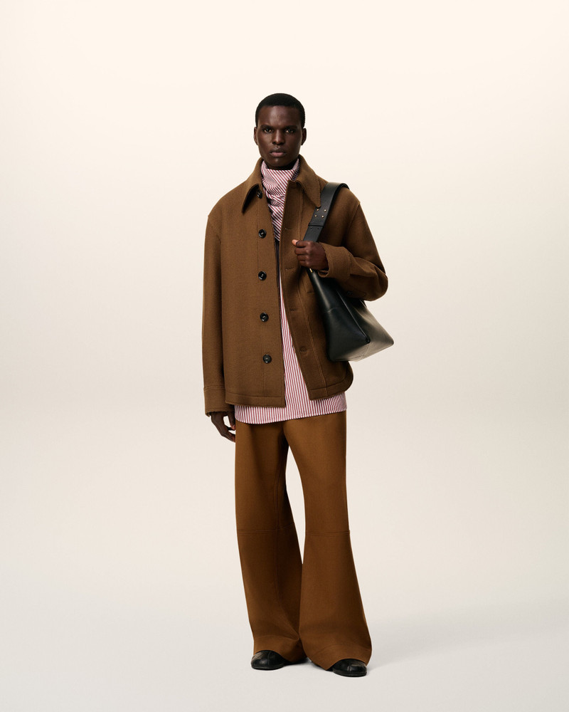 AMI Paris BROWN WOOL BUTTONED JACKET outlook