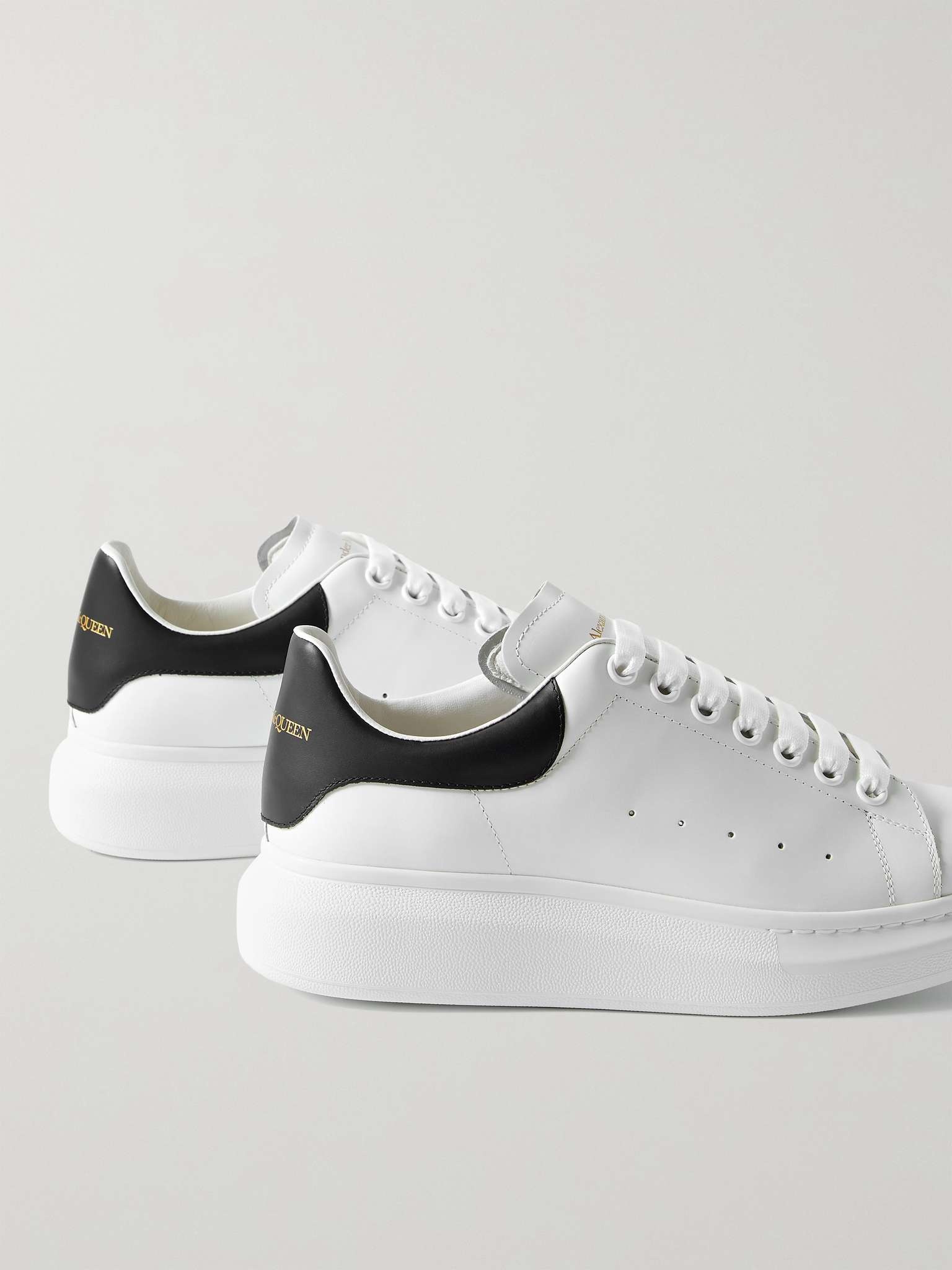 Exaggerated-Sole Leather Sneakers - 5