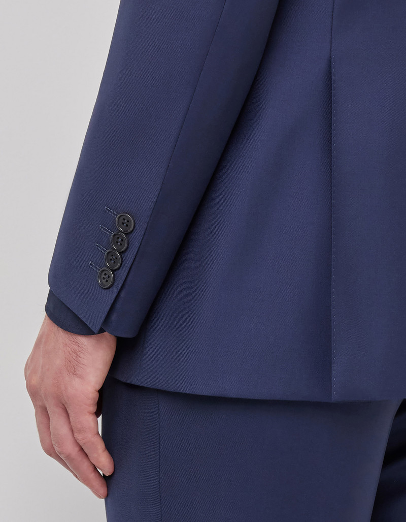 LIGHT BLUE DENIM-EFFECT WOOL REGULAR-FIT SUIT 121