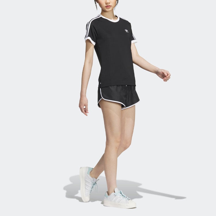 (WMNS) adidas originals Logo Laced Shorts 'Black' IU1292 - 3
