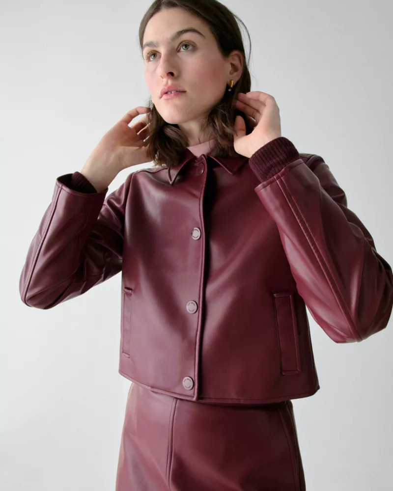 kate spade Faux Nappa Leather Jacket outlook