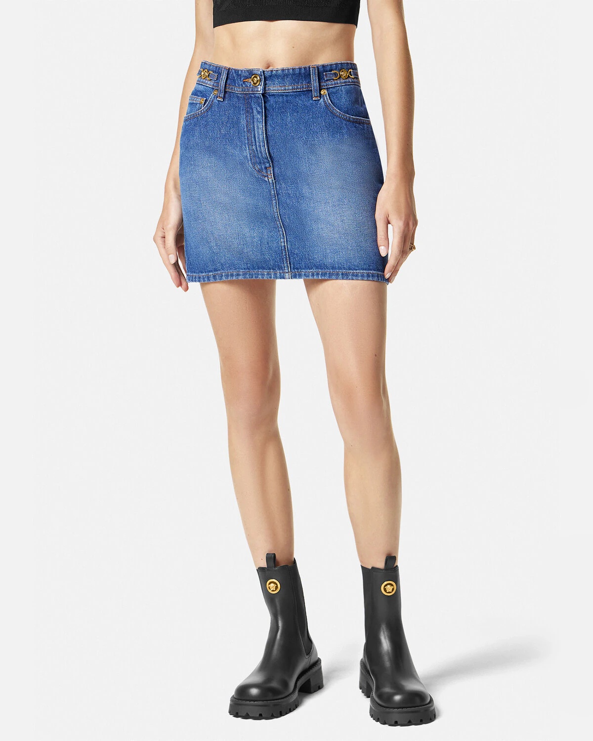 Denim Mini Skirt - 4