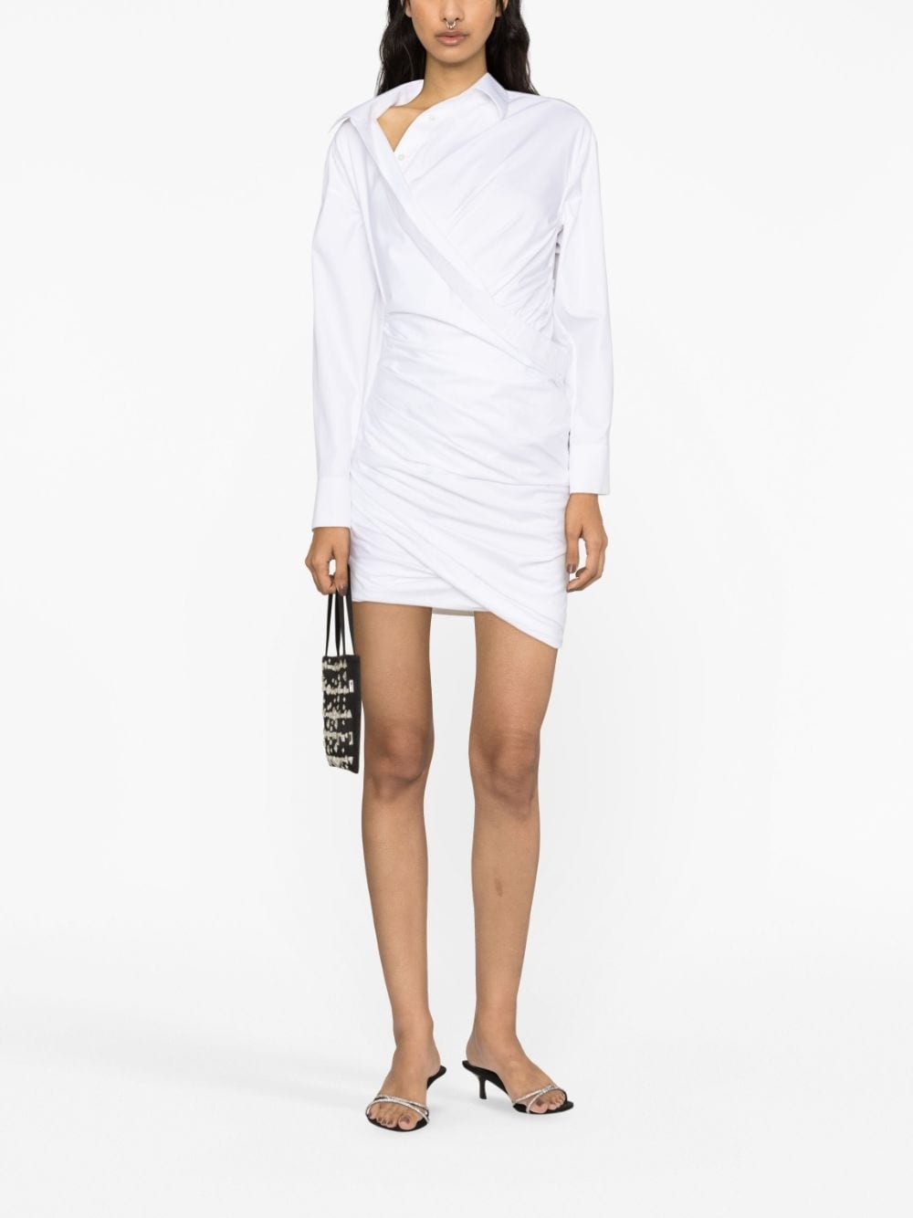 asymmetric cotton shirtdress - 2