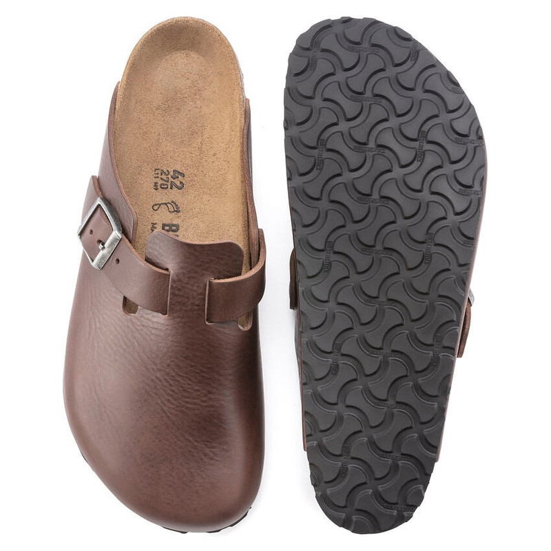 Birkenstock 보스턴 그립 가죽 빈티지 샌들 'Wood Roast' 1023449 5