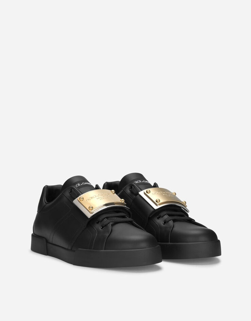 Dolce & Gabbana Calfskin Portofino sneakers with branded tag outlook