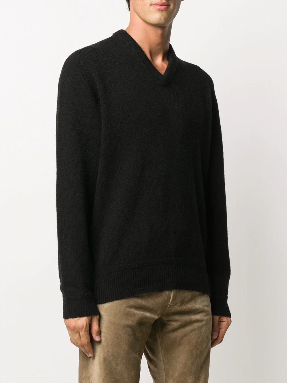 V-neck wool jumper - 3