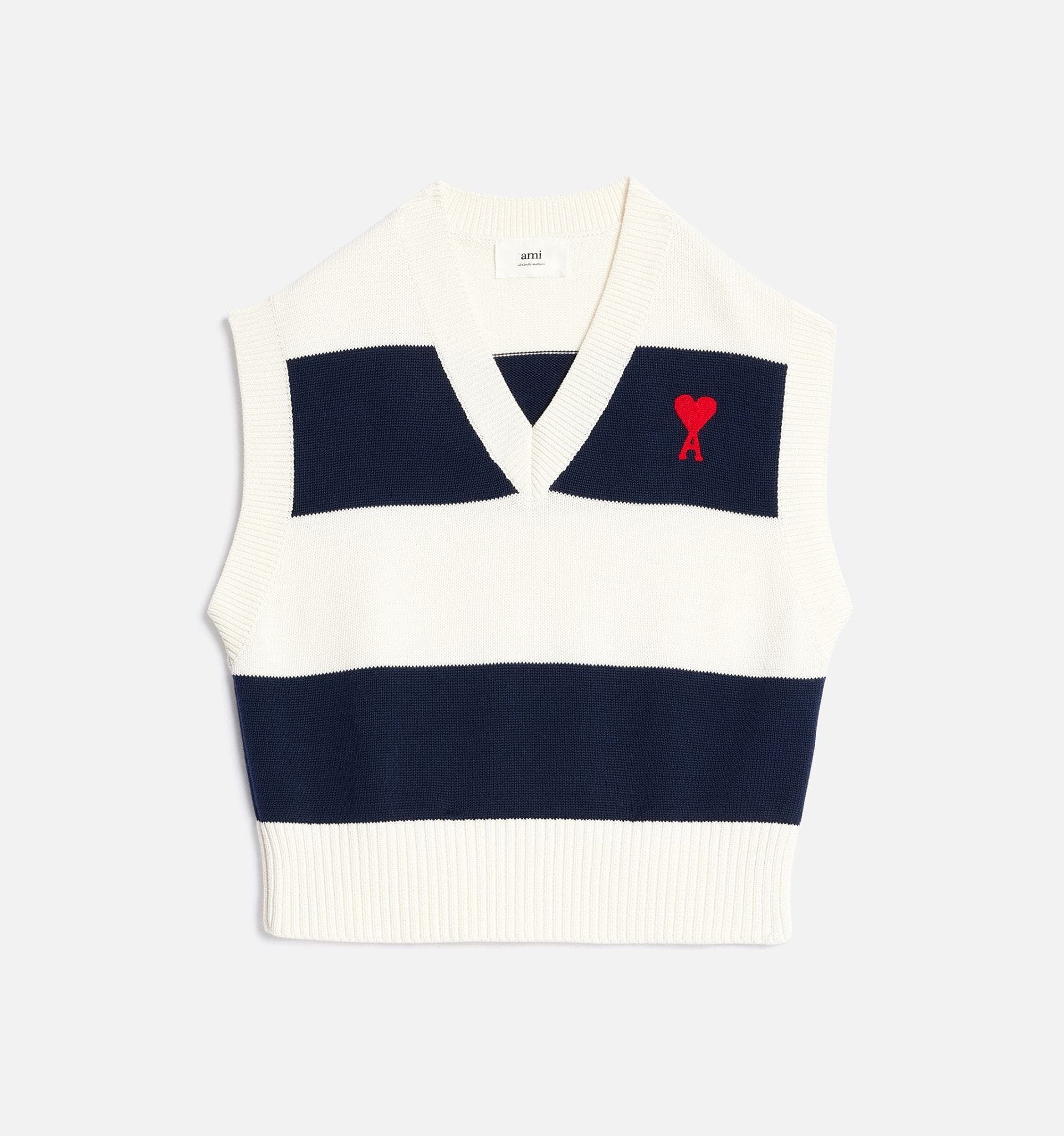 Ami de Coeur Sleeveless Sweater With Rugby Stripes - 6