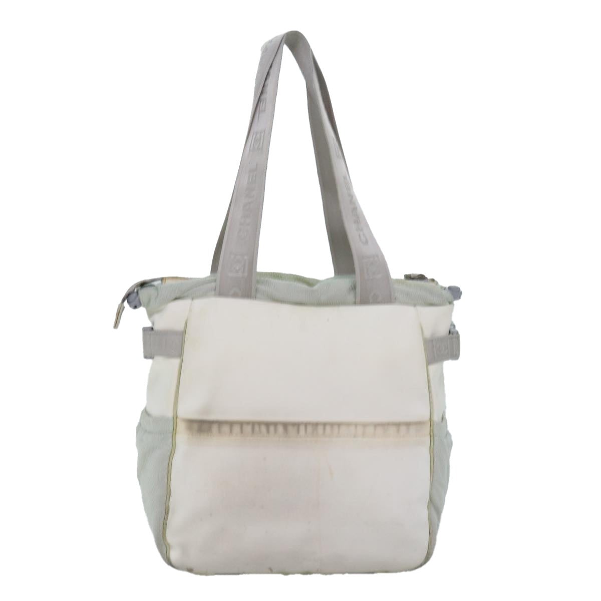 CHANEL Tote Bag Nylon White CC - 2