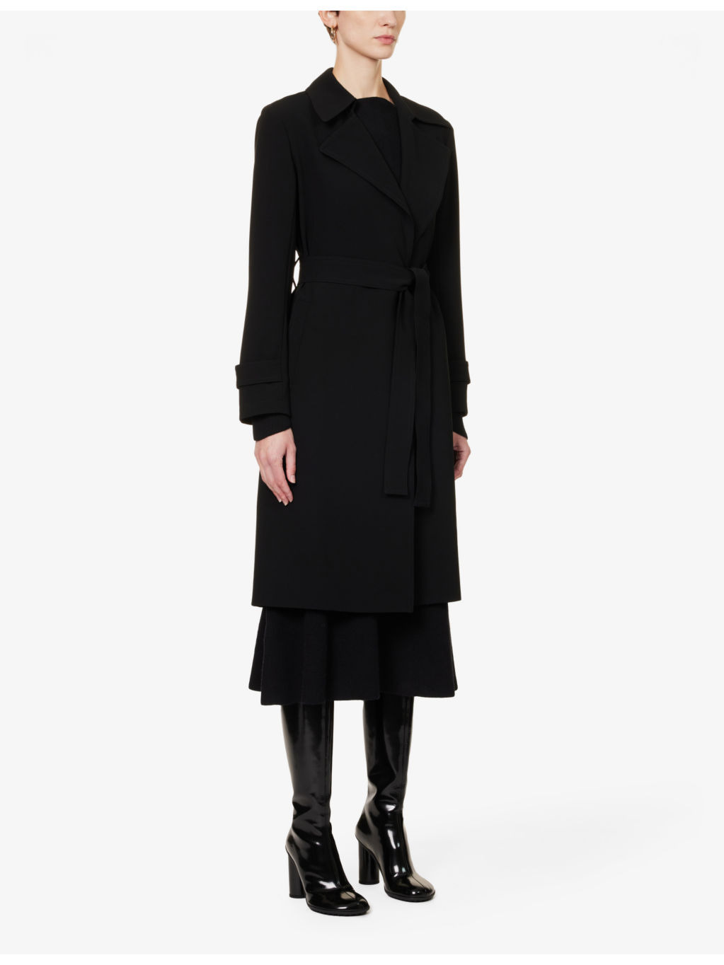 Oaklane belted regular-fit crepe coat - 3