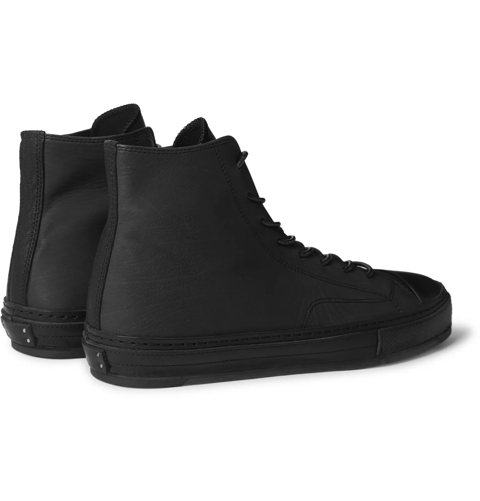 Full-Grain Leather High-Top Sneakers - 5