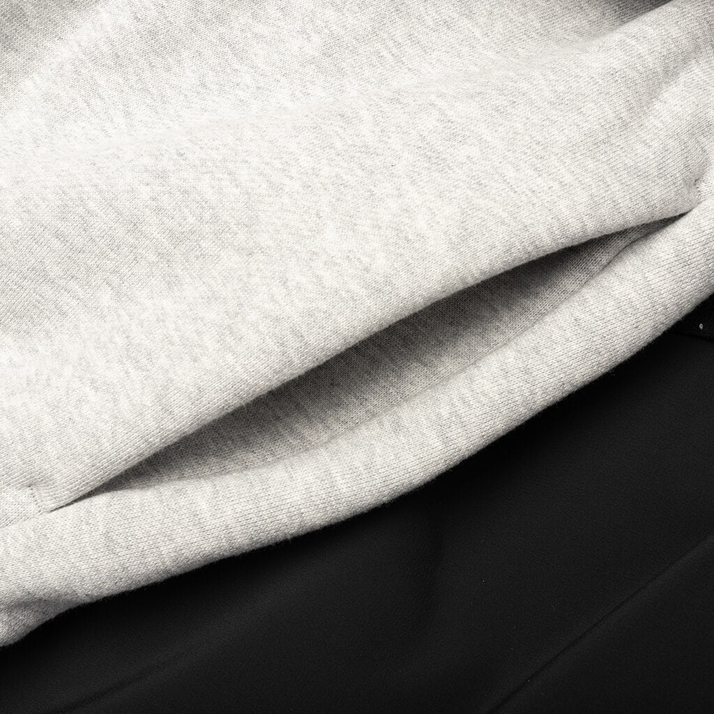 NYLON FLEECE HOODED SWEATER - LIGHT HEATHER GREY/JET BLACK - 5