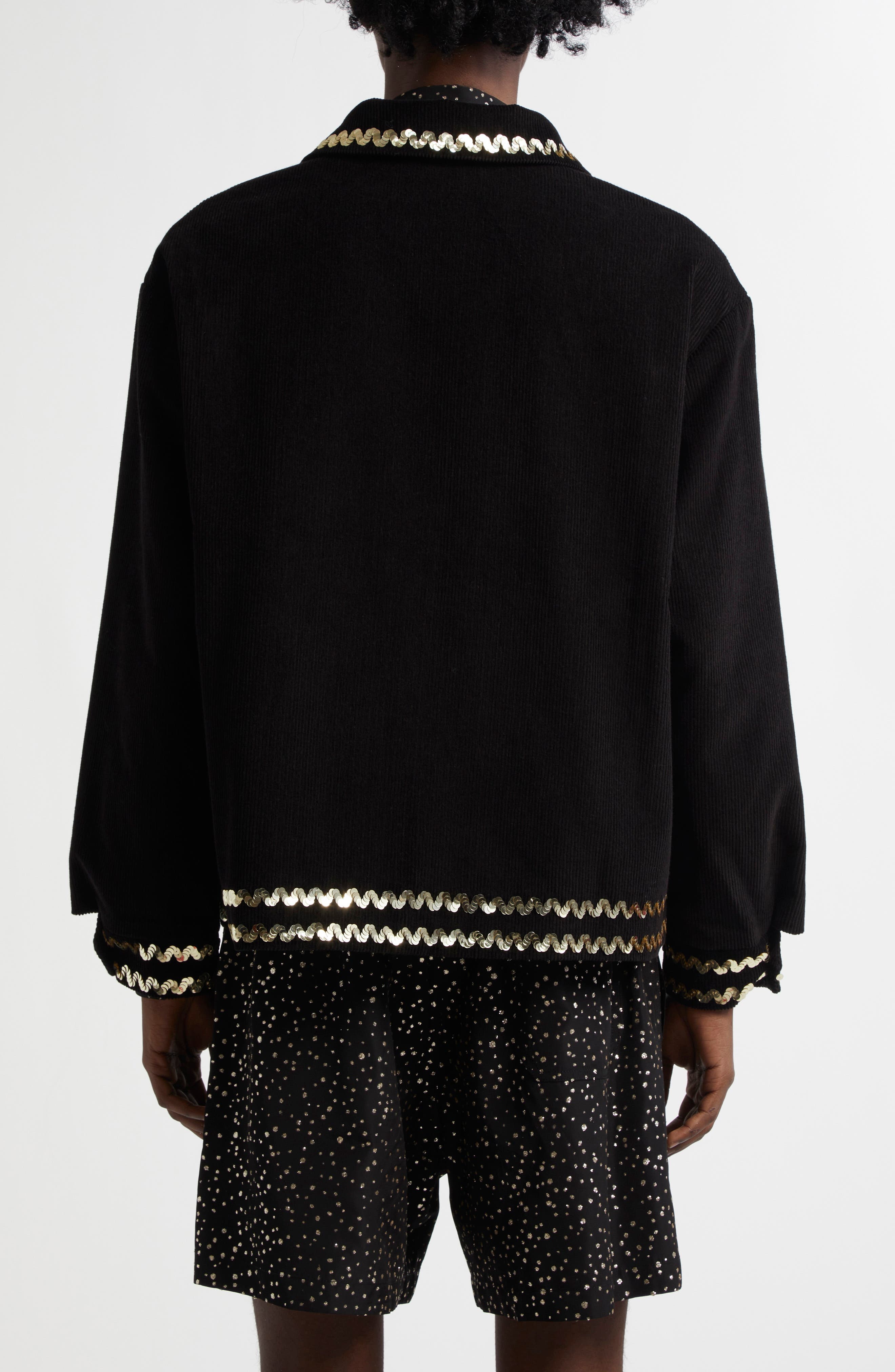 Bode Bandstand Cotton Corduroy Jacket in Black Multi at Nordstrom - 3