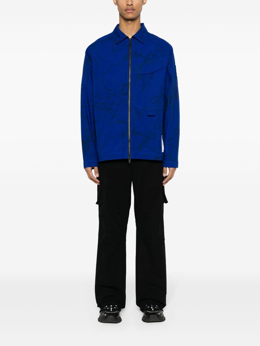 overdye "Volt Blue" zip overshirt - 2