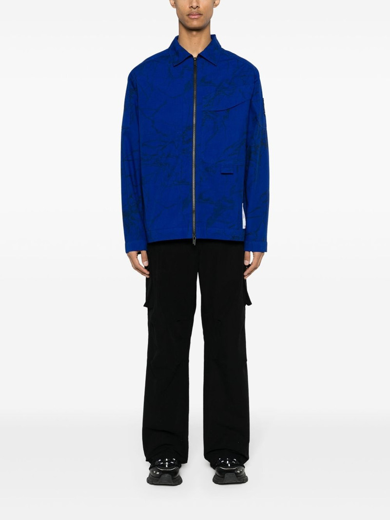 A-COLD-WALL* overdye "Volt Blue" zip overshirt outlook