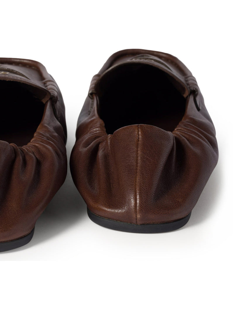 Miu Miu Women Nappa Leather Ruffled Loafers - 5